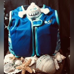 Kids Blue Swim Vest with Monster Design
